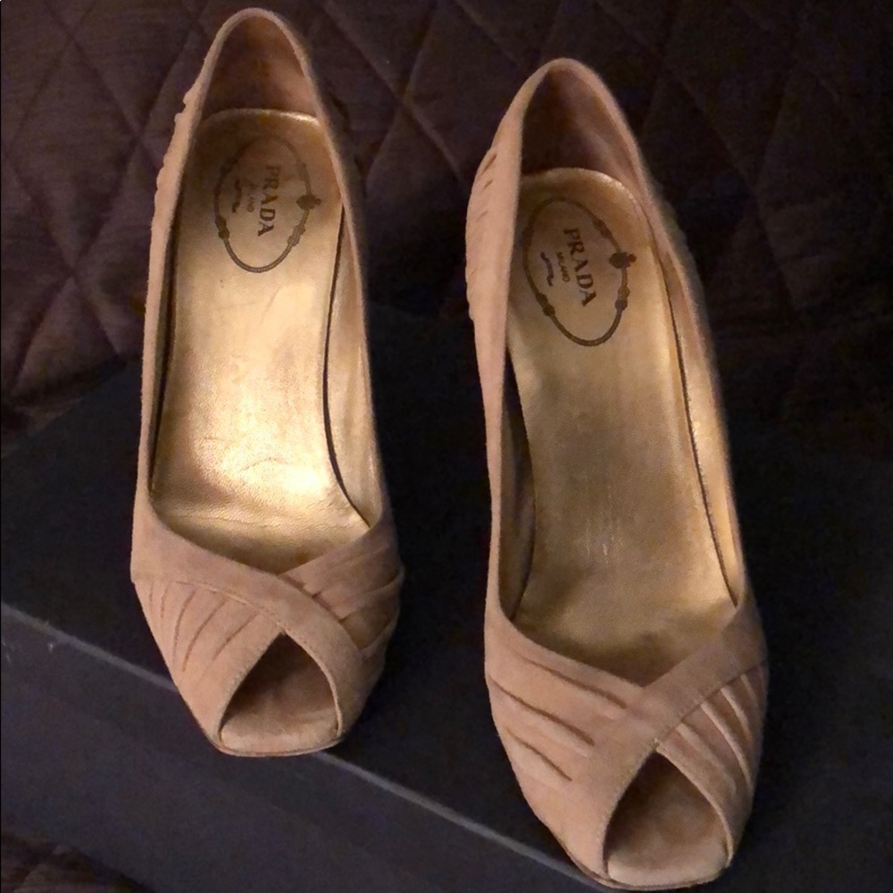 Prada peep toe heel